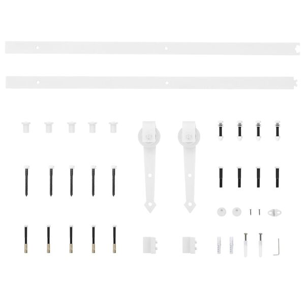 vidaXL Stumdomų durų įrangos rinkinys, baltos spalvos, 183cm, plienas