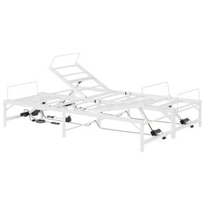 vidaXL Elektrinis reguliuojamas lovos rėmas Balta 120 x 190 cm Plienas