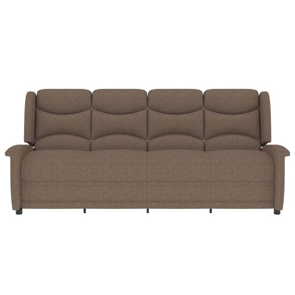 vidaXL Keturvietis atlošiamas masažinis krėslas, taupe, audinys