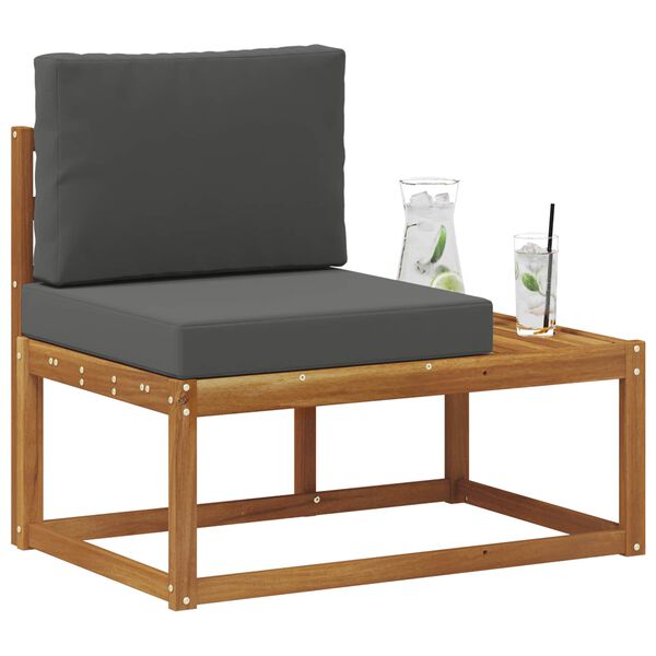 vidaXL Lauko galinė sofa Natūralus ir antracitas 91 x 63 x 73 cm