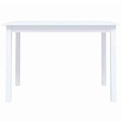 vidaXL Valgomojo stalas, baltas, 114x71x75cm, kaučiuk. med. masyvas