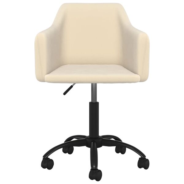 vidaXL Pasukamos valgomojo kėdės, 4vnt., kreminės spalvos, aksomas