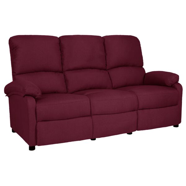 vidaXL Trivietė atlo&scaron;iama sofa, violetinės spalvos, audinys