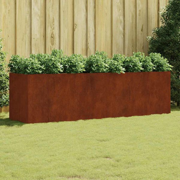 vidaXL Auk&scaron;tas sodo lovelis, 280x80x80cm, Corten plienas