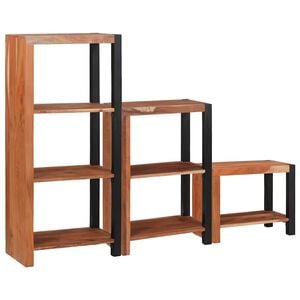 vidaXL Knygų lentyna 6 auk&scaron;tų 3 vnt. 50 x 30 x 110 cm Ruda