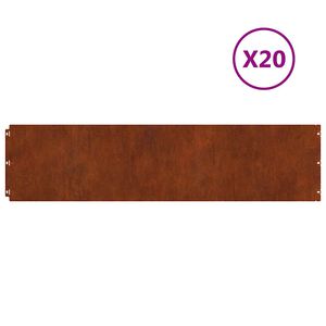 vidaXL Vejos apvadai, 20 vnt., 25 x 103 cm, lankstūs, atsparūs oro sąlygoms plienai
