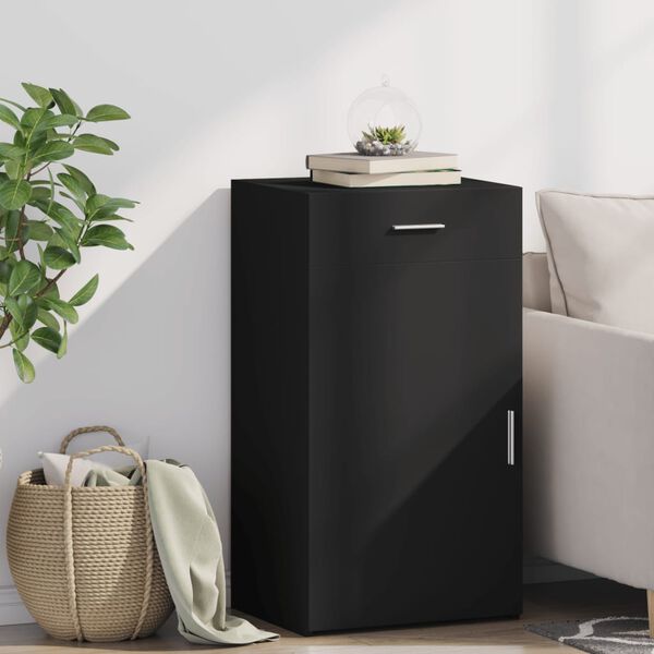vidaXL Šoninė spintelė, juodos spalvos, 50x42,5x93cm, apdirbta mediena