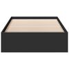 vidaXL Lovos rėmas su stalčiais, juodas, 100x200cm, apdirbta mediena