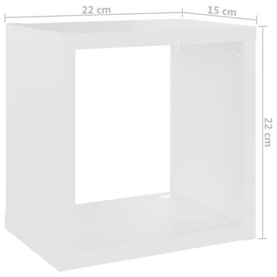 vidaXL Sieninės lentynos, 6vnt., baltos ir ąžuolo, 22x15x22cm