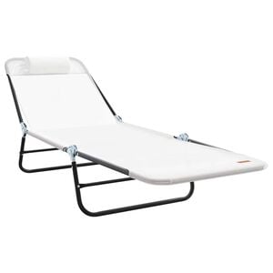 vidaXL Sulankstomas gultas Kreminė 182 x 55 x 85,5 cm Tekstilenas
