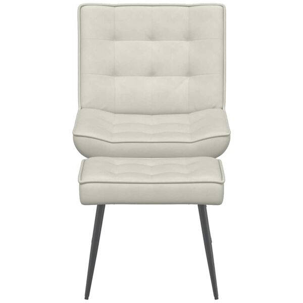 vidaXL Atpalaiduojanti kėdė su i&scaron;matų kremu Velvet