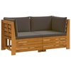 vidaXL Lauko sofos komplektas 2 Vienetas Ruda Kietos akacijos mediena