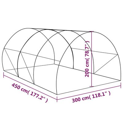 vidaXL Šiltnamis, 450x300x200cm, 13,5m²