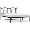 vidaXL Metalinis lovos rėmas su galvūgaliu, juodos spalvos, 135x190cm