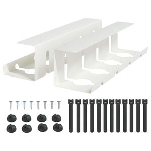 vidaXL Laidų tvarkymo dėžutė po stalu 2 vnt. Balta 43 x 12 x 10 cm