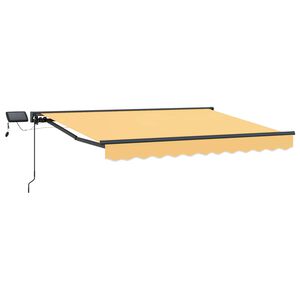 vidaXL Rankinis markizės rėmas su LED Smėlio 2,5 x 2 m