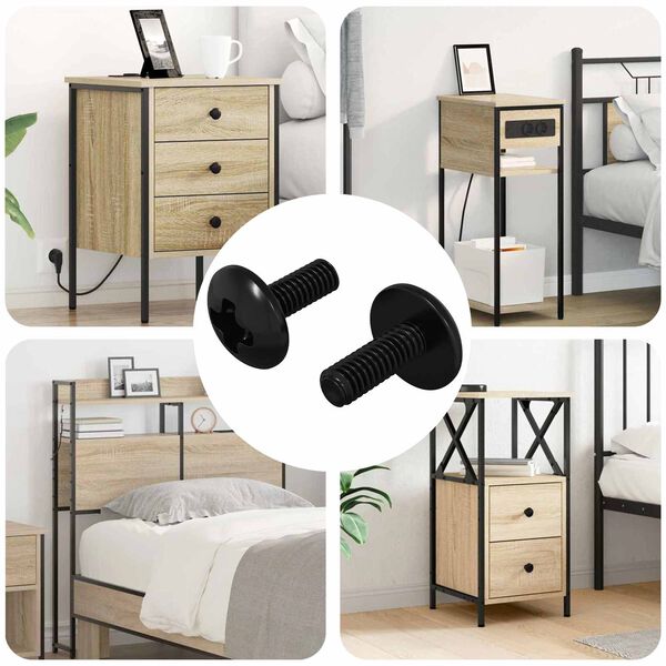 vidaXL Vamzdiniai varžtai 2 pcs Juoda M4 x 10 mm Plienas