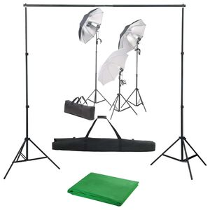 vidaXL Fotostudijos komplektas su ap&scaron;vietimo rinkiniu ir fonu