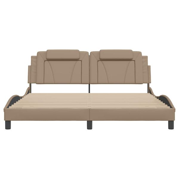 vidaXL Lovos rėmas, Viana, be čiužinio, kapučino, 180x200cm, dirbtinė oda