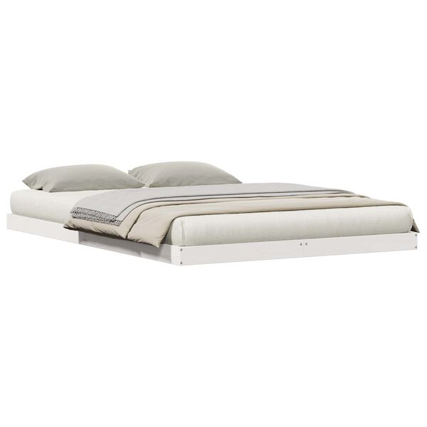 vidaXL Grindų lovos rėmas Balta 213.5 x 104 x 9 cm