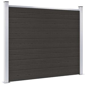 vidaXL Tvoros segmentas, juodos spalvos, 180x146cm, WPC