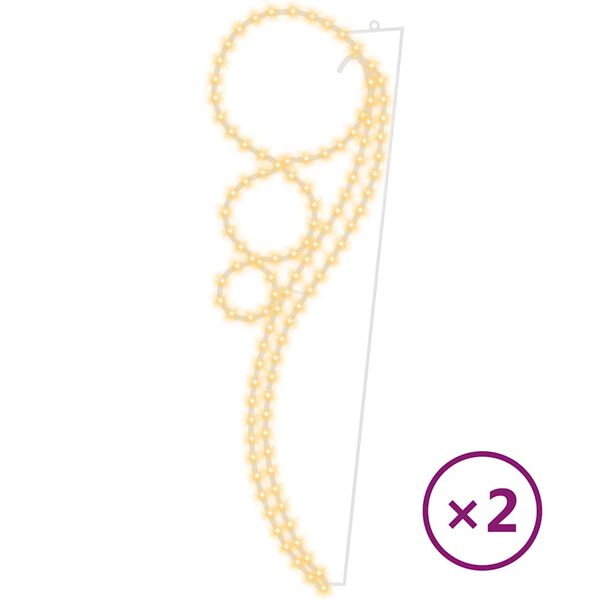 vidaXL Lempučių dekoracijos rutuliai, 2vnt., &scaron;ilti, 111,5x35x4,5cm