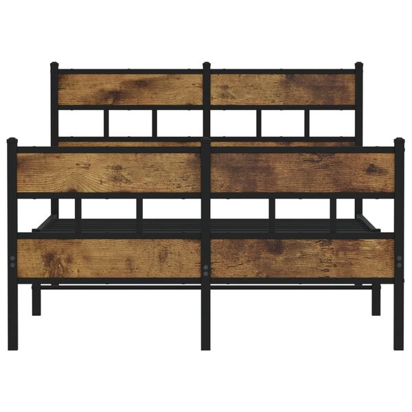 vidaXL Lovos rėmas be čiužinio, dūminio ąžuolo, 120x200cm, metalas