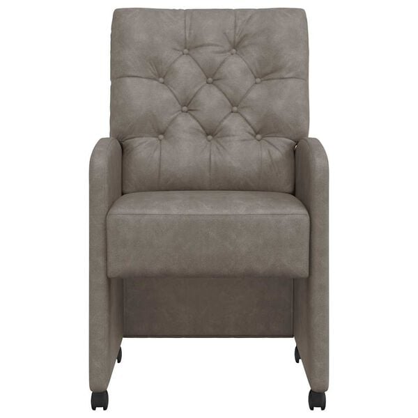 vidaXL Valgomojo Kėdės su Ratukais 2 pcs Pilka 58 x 67 x 97 cm