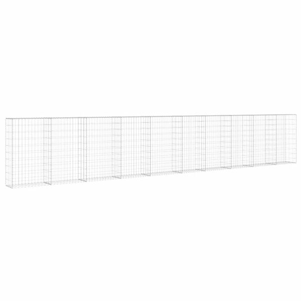 vidaXL Gabiono siena su dang., galvanizuotas plienas, 600x30x100cm