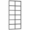 vidaXL Stumdomos durys, juodos, 90x205cm, ESG stiklas ir aliuminis