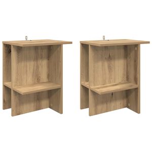 vidaXL Kavos staliukas 2 pcs Artisano ąžuolo 40 x 30 x 49 cm