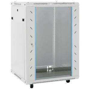 vidaXL 15U Komutacinė spinta su pasukamomis kojomis, 60x45x86 mm, 19"