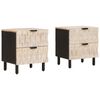 vidaXL &Scaron;alia lovos spintelė 2 vnt. Balta 40 x 33 x 46 cm