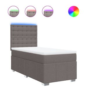 vidaXL Lova su spyruoklėmis ir čiužiniu, taupe, 90x190 cm, audinys