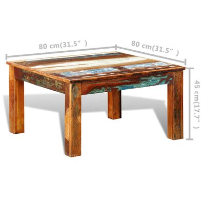 vidaXL Kavos staliukas, kvadratinis, perdirbta mediena