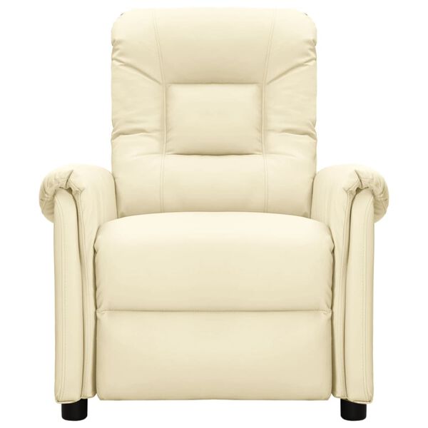 vidaXL Elektrinis masažinis krėslas, kreminės spalvos, dirbtinė oda