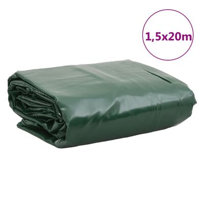 vidaXL Tentas, žalios spalvos, 1,5x20m, 650g/m²