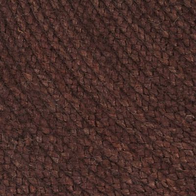 vidaXL Kilimas, rudas, 150cm, džiutas, apvalus, rankų darbo