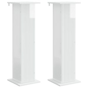 vidaXL Augalų stovas 2 vnt. Itin blizgi balta 30,5 x 30 x 100,5 cm