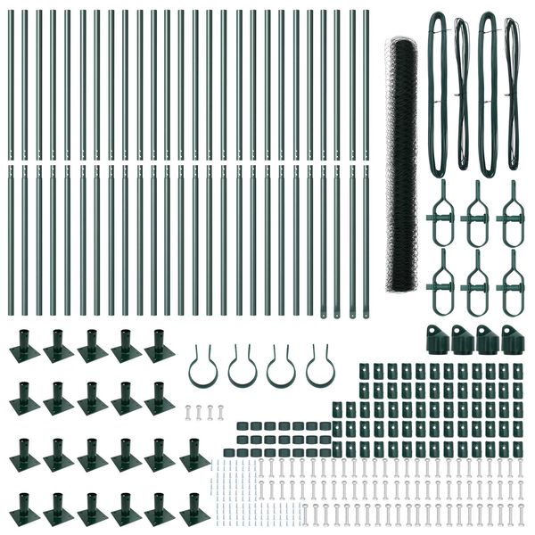 vidaXL Tvorelės stulpas Žalia 50 x 1,6 m (36 mm tinklas)