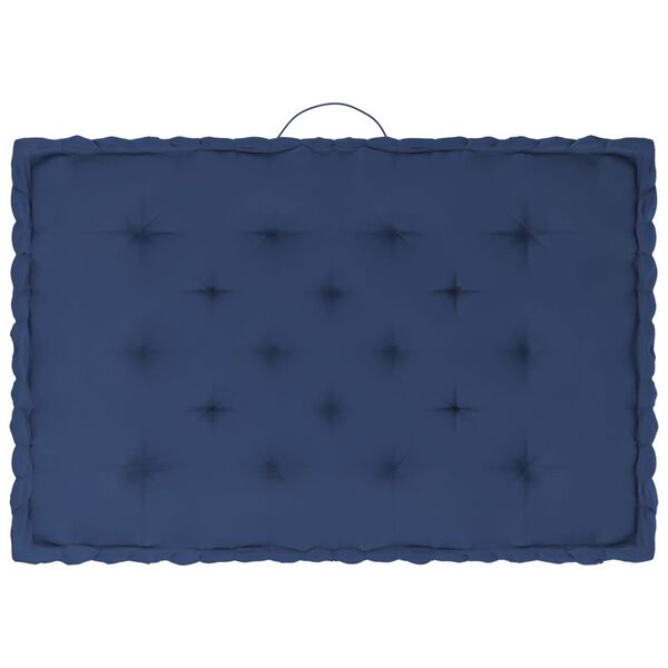 vidaXL Grindų/paletės pagalvėlės, 4vnt., tamsiai mėlynos, medvilnė