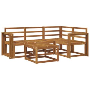 vidaXL Lauko sofos komplektas 5 pcs Natūrali Kietos akacijos mediena