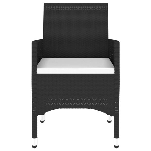 vidaXL Sodo valgomojo baldų komplektas, 7 dalių, juodas, poliratanas