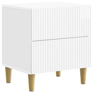 vidaXL &Scaron;alia lovos spintelė Itin blizgi balta 43 x 34,5 x 48 cm