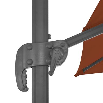 vidaXL Gembės formos skėtis su aliuminio stulpu, terakota, 400x300cm