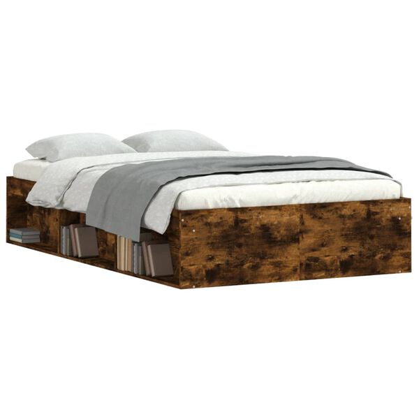 vidaXL Lovos rėmas, dūminio ąžuolo spalvos, 120x190cm, mažas dvivietis