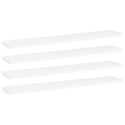 vidaXL Knygų lentynos plokštės, 4vnt., baltos, 60x10x1,5cm, MDP