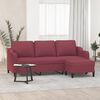 vidaXL Trivietė sofa su pakoja, raudonojo vyno spalvos, 180cm, audinys