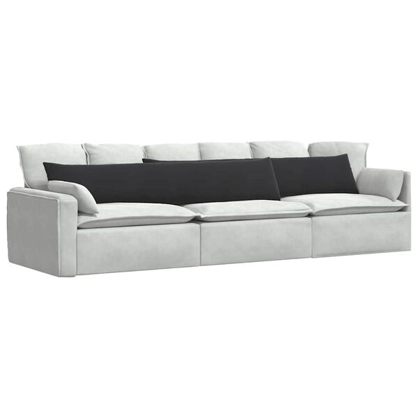 vidaXL Sofa Pagalvės 2 pcs Juoda 200 x 40 cm Kordūrinis audinys