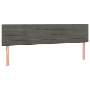 vidaXL Galvūgaliai, tamsiai pilki, 160x5x78/88 cm, aksominiai